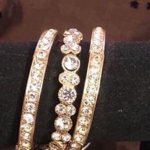 BRACELET TRIO GOLD AND RHINESTONE